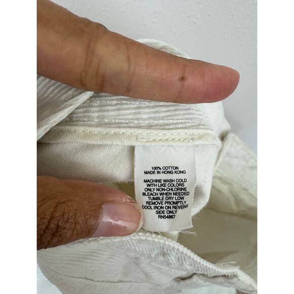 Vintage Express White Corduroy Pants Size 6 Made in Hong Kong - Picture 7 of 7